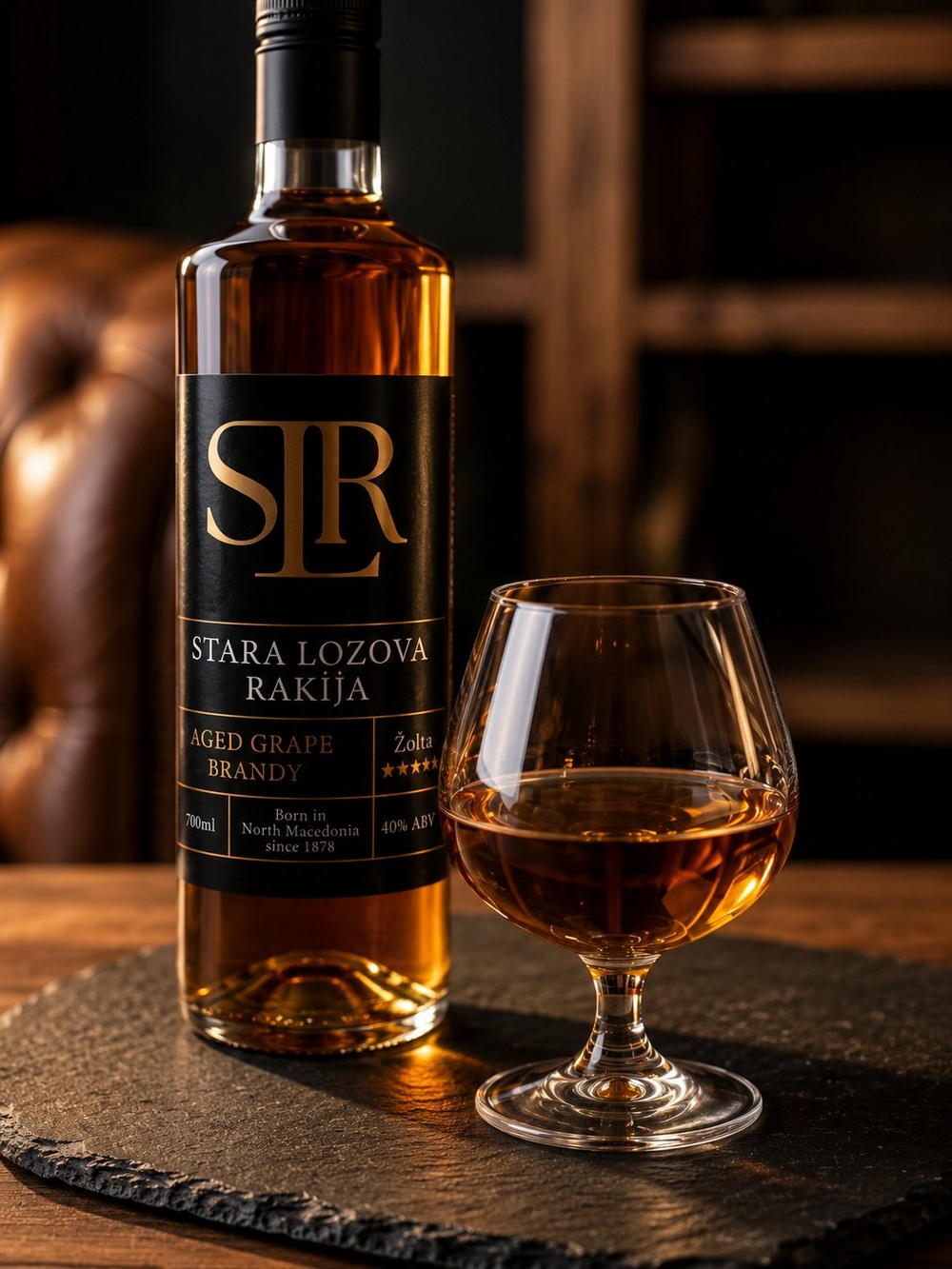 SLR served in a brandy glass